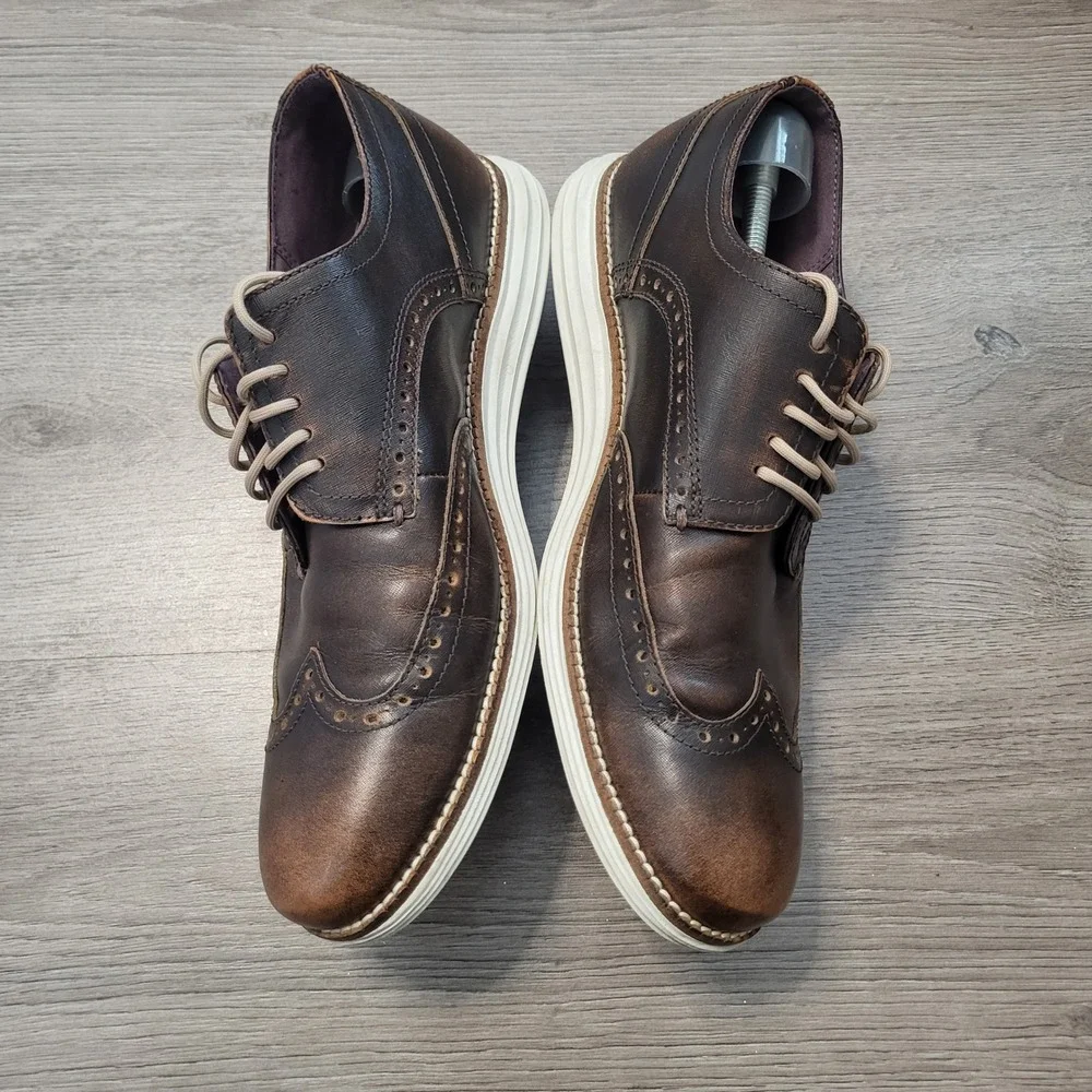 Cole Haan OriginalGrand Wingtip Oxford Brown Leather Fall Office Preppy Mens 9.5